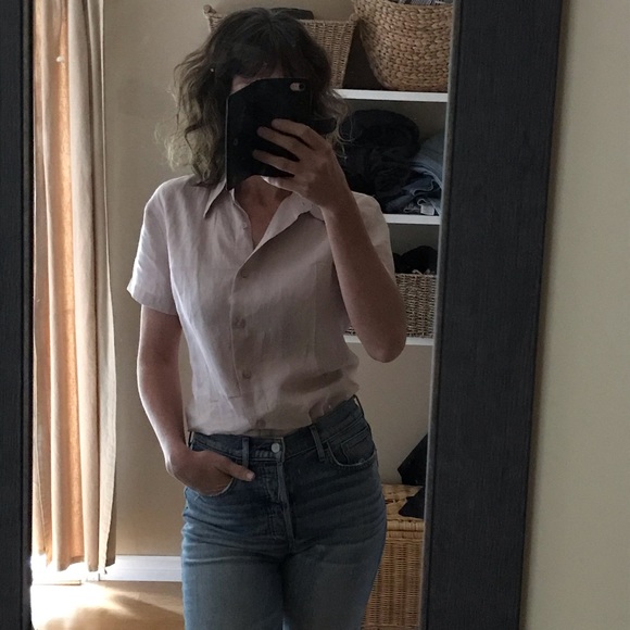 Vintage, dusty rose, short sleeve blouse. - Picture 2 of 7